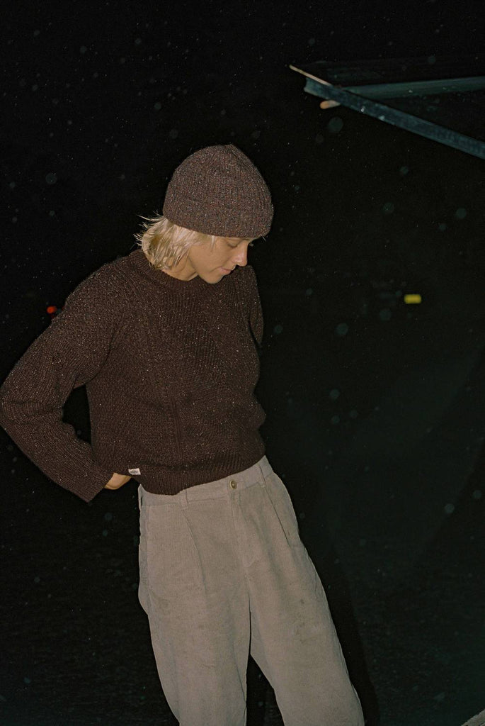 Cable Knit Sweater - Brown