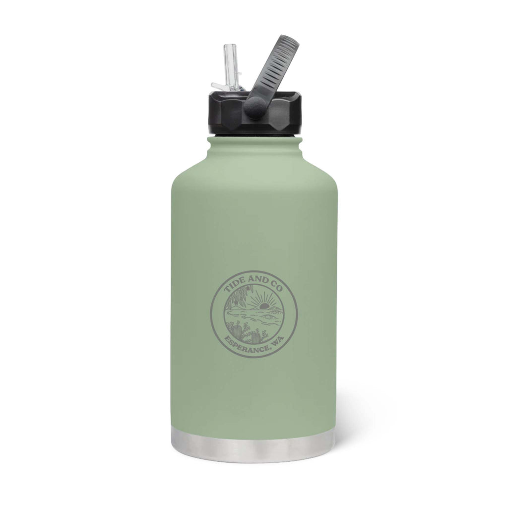 Tide & Co x Project Pargo Insulated Growler w/ Straw Lid 1890mL - Eucalypt Green