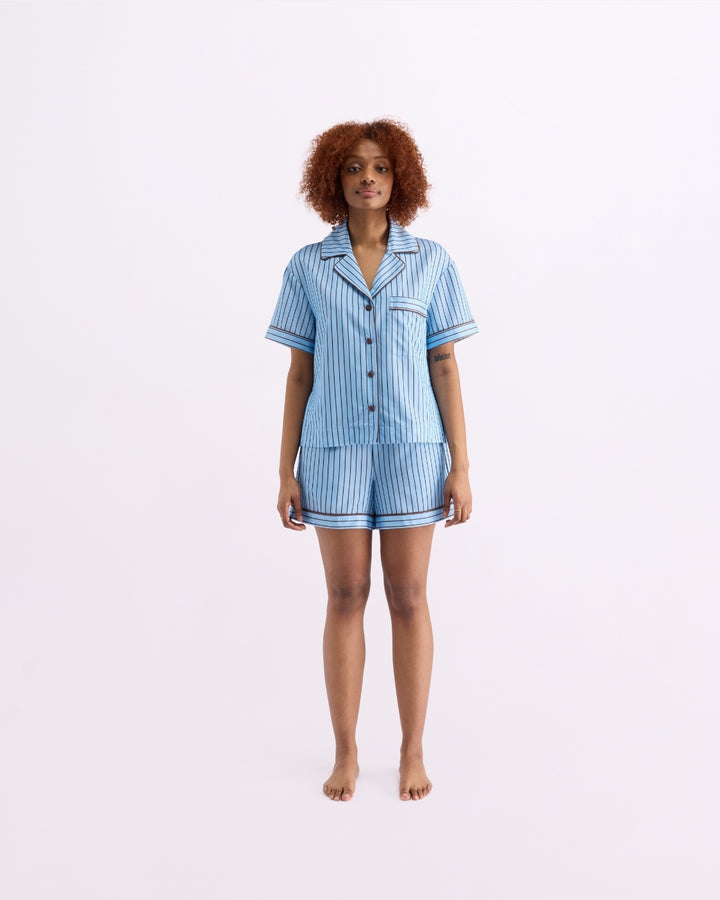 Short Sleeve Sleep Shirt Iced Chocolate Stripes Tide Co