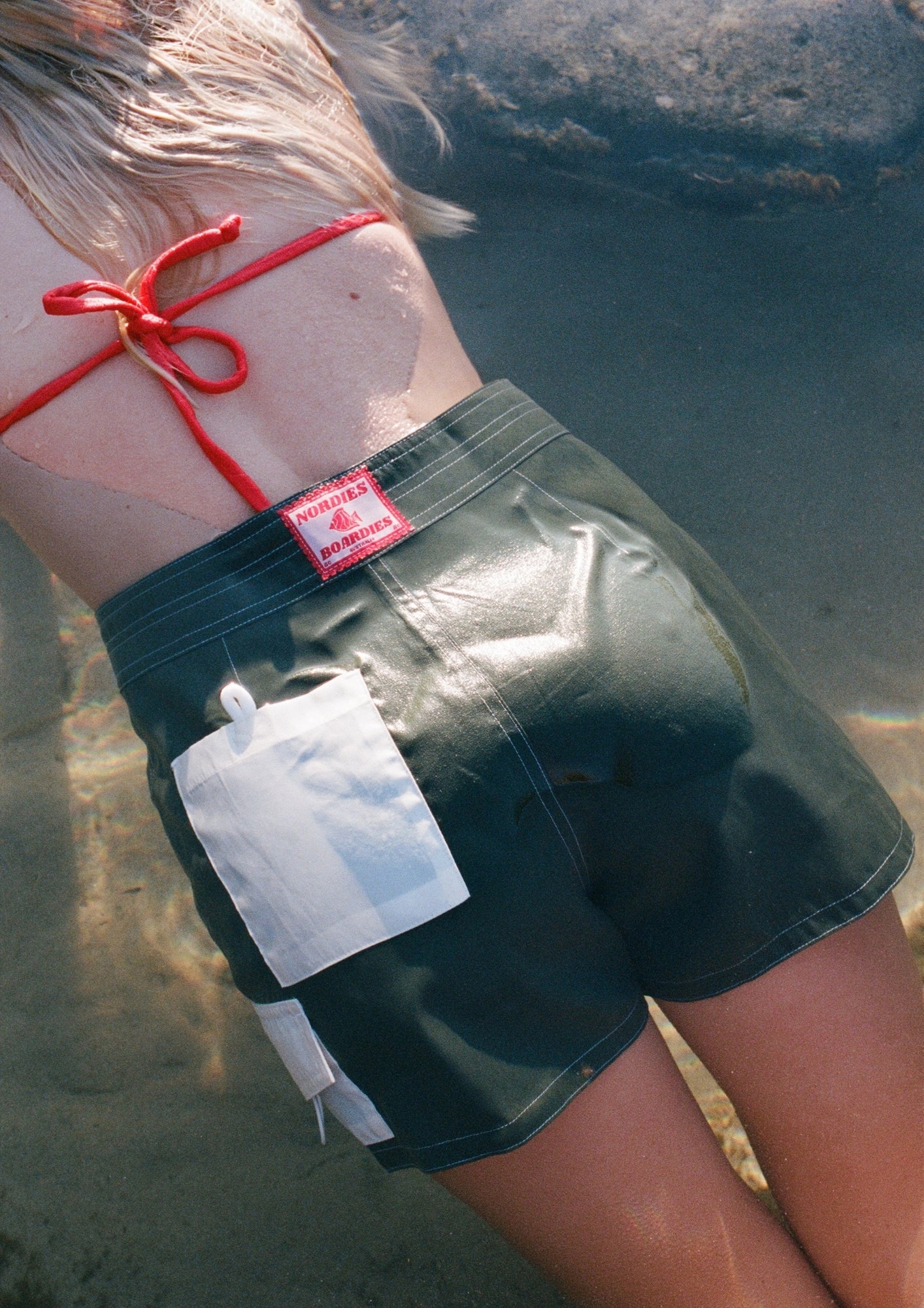 Tie Front Boardshort - Olive