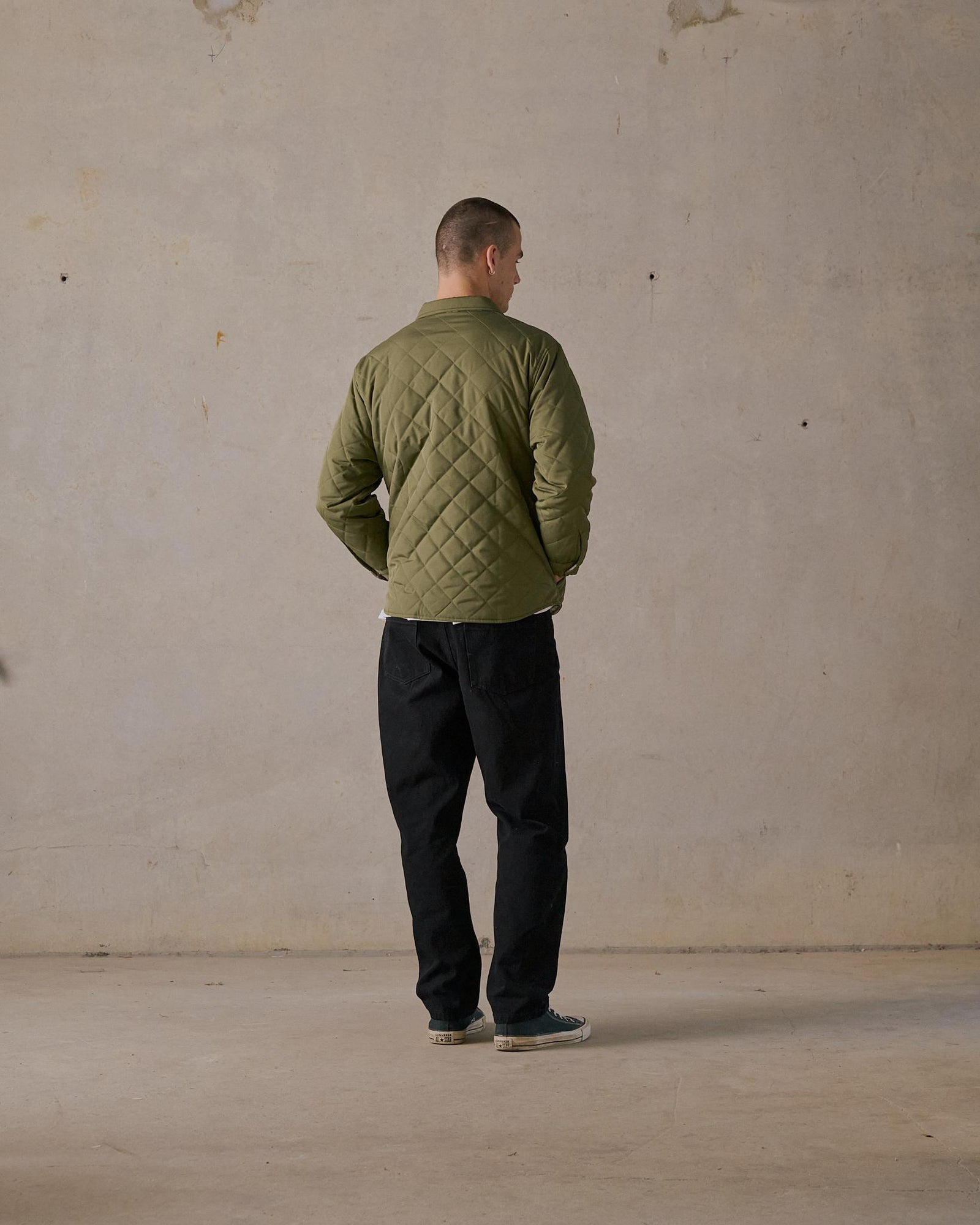 Reversible Quilted Jacket - Green Multi