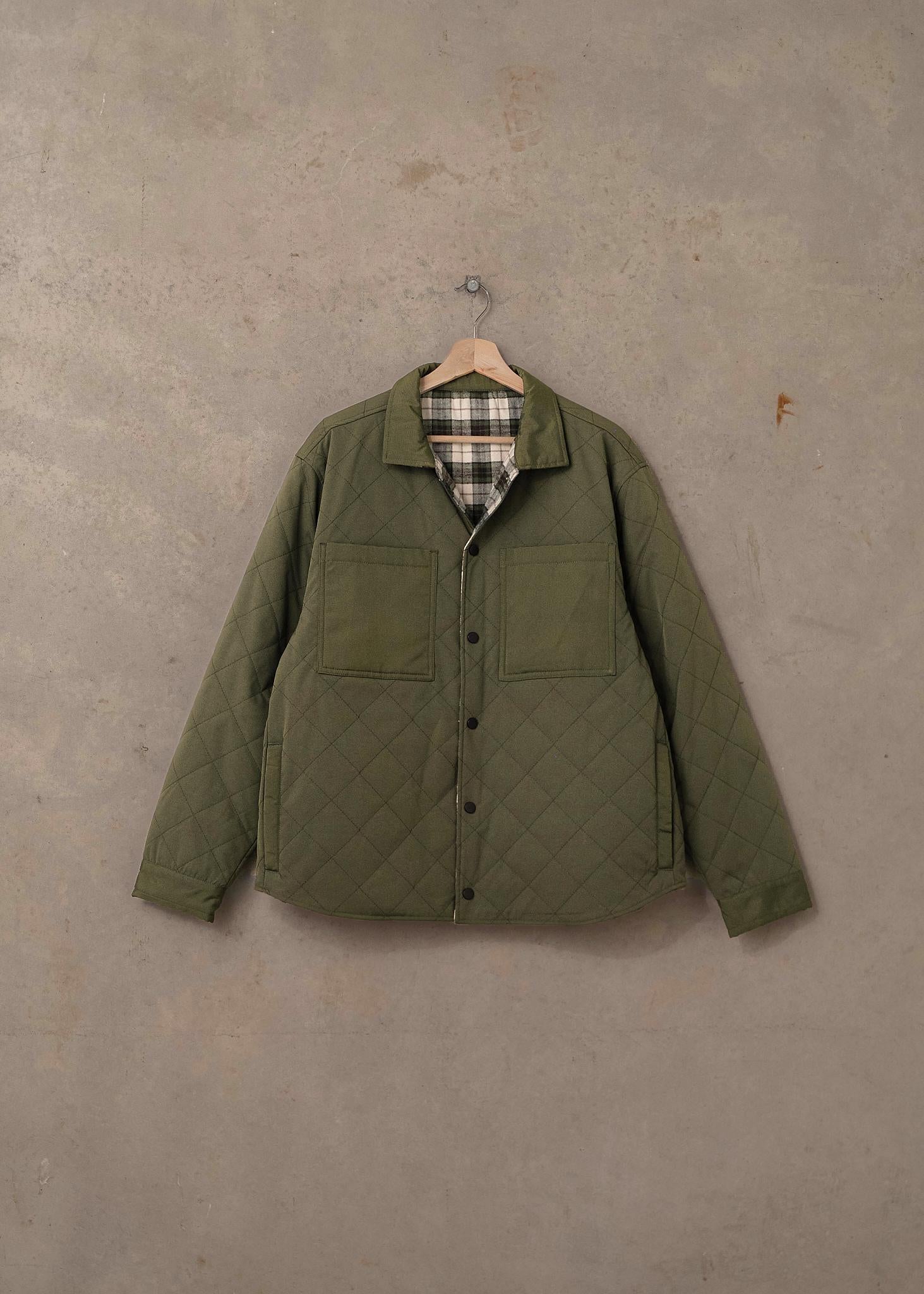 Reversible Quilted Jacket - Green Multi