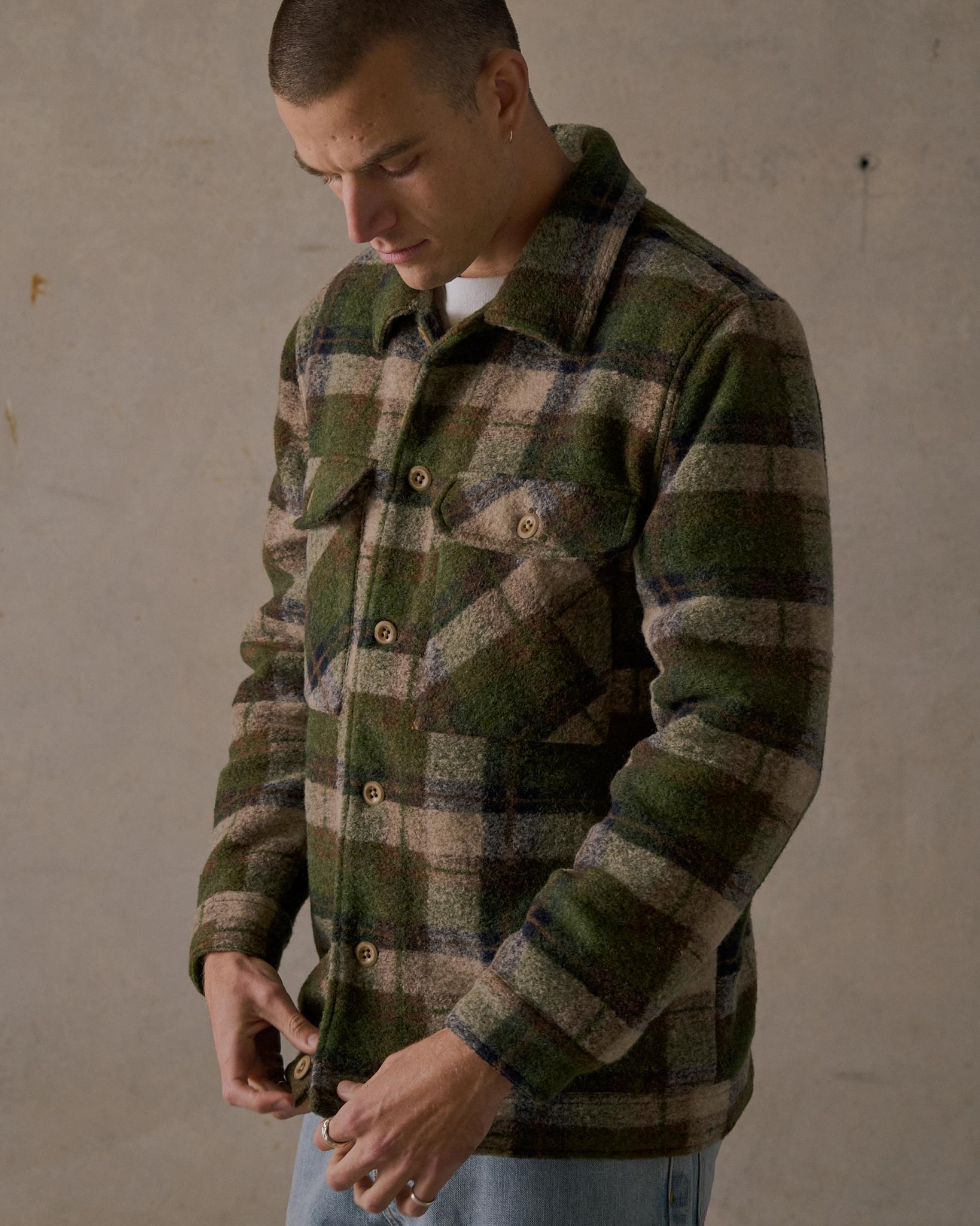 Wool Blanket Jacket - Green Multi
