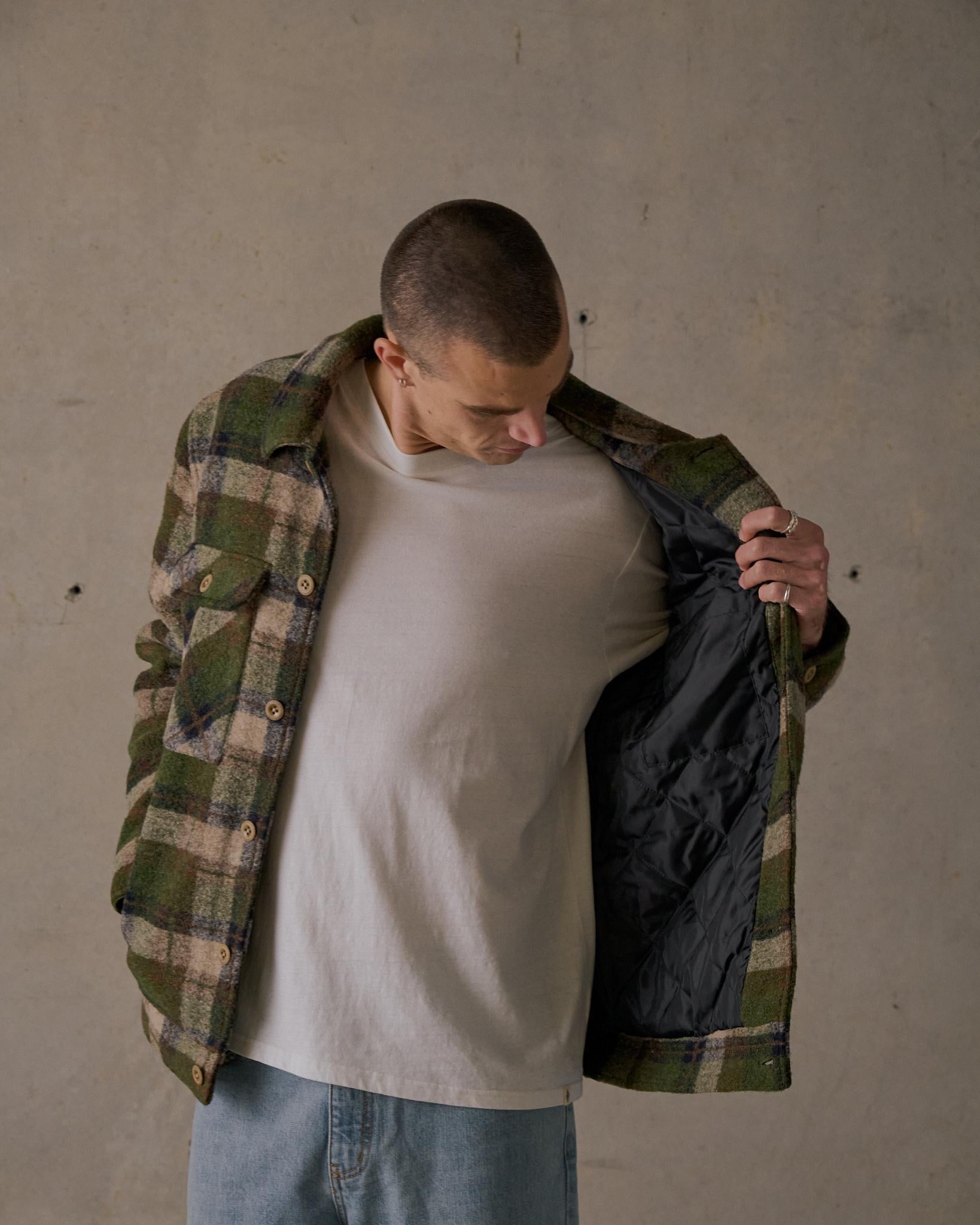 Wool Blanket Jacket - Green Multi