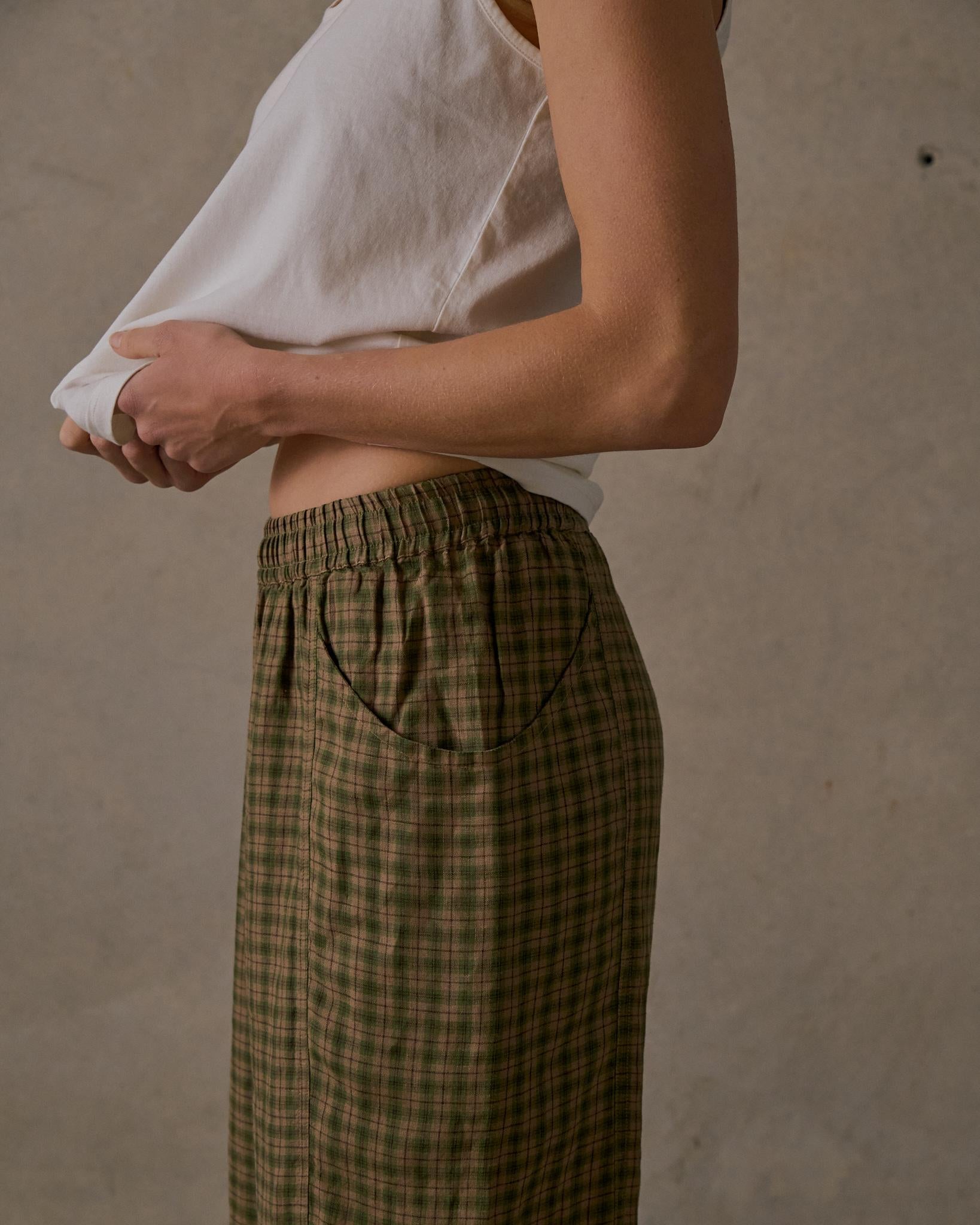 Patio Check Pants - Brown Multi
