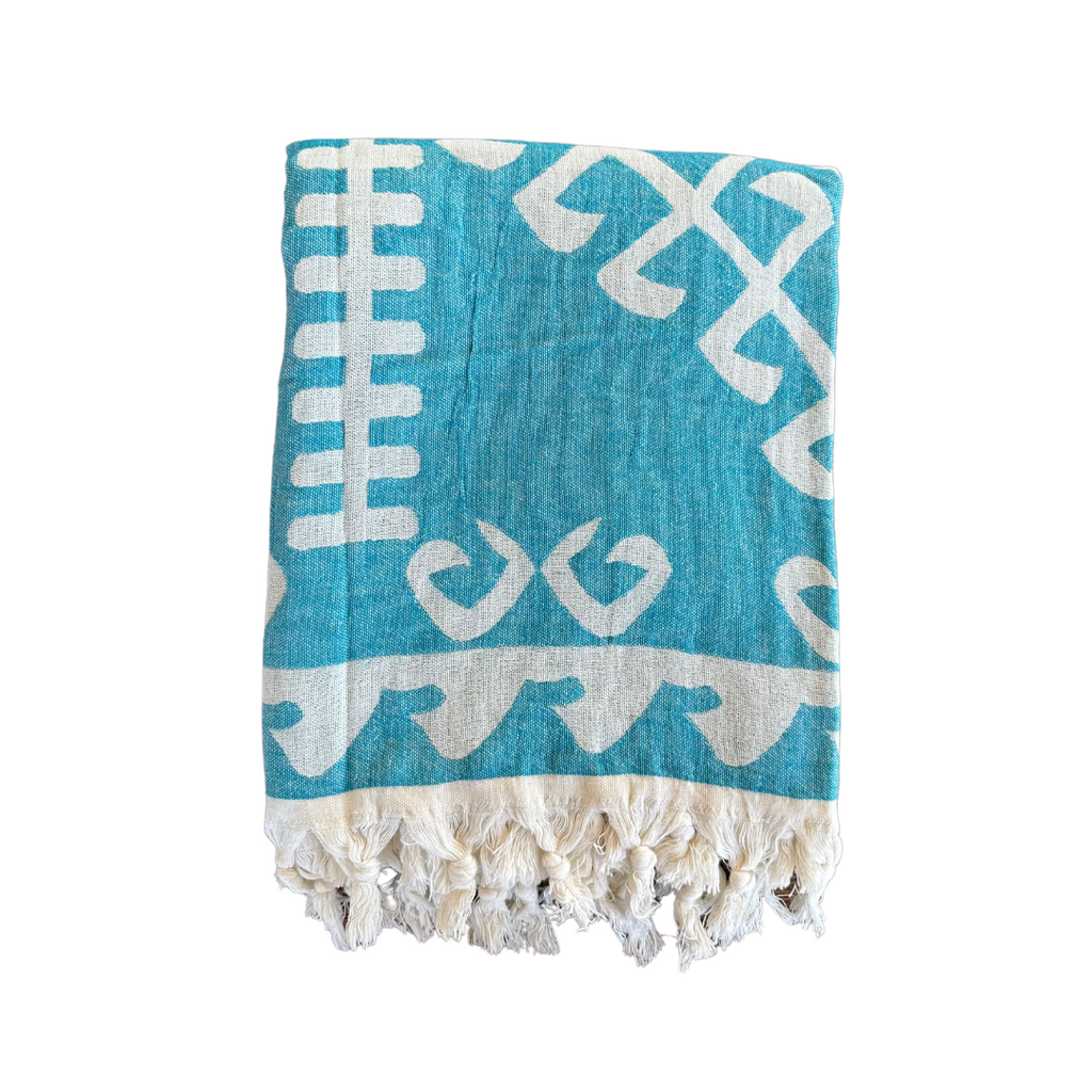 Aztec Turkish Towel - Turquoise