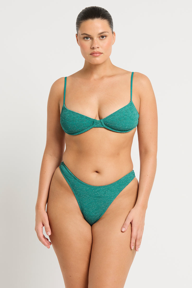 Christy Brief - Teal Lurex