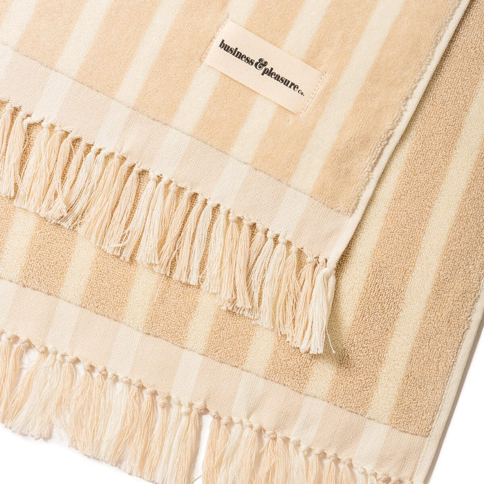 The Beach Towel - Monaco Natural Stripe