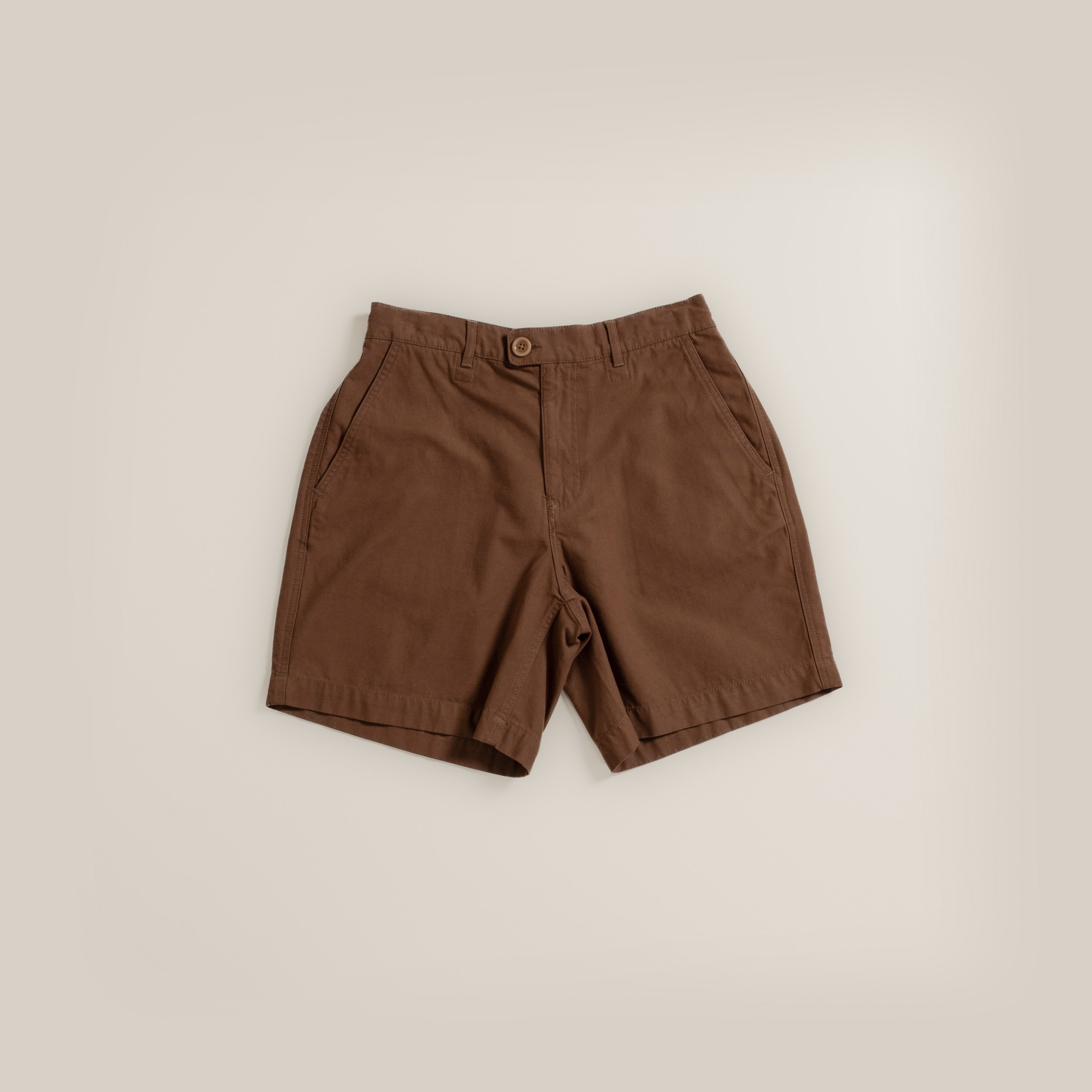 Relaxed Twill Shorts - Dark Brown