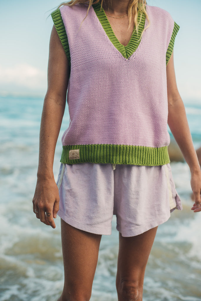 Surf Knit Vest - Bubble Gum / Pistachio