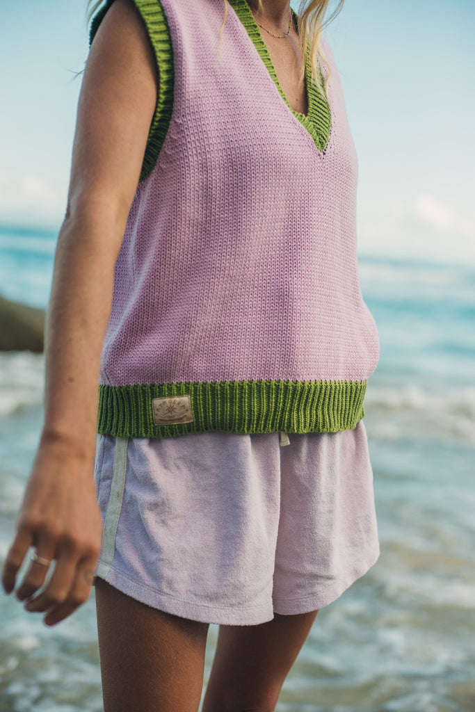 Surf Knit Vest - Bubble Gum / Pistachio