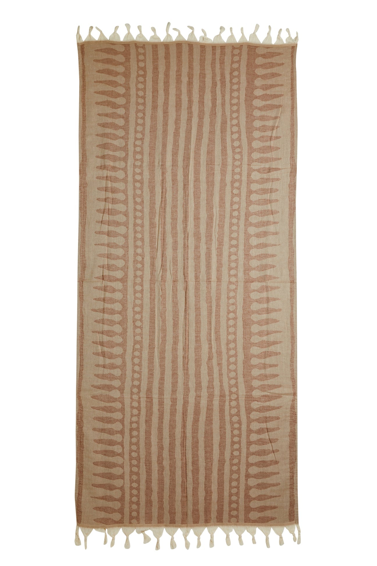 Stripe Two Tone Turkish Towel - Brown