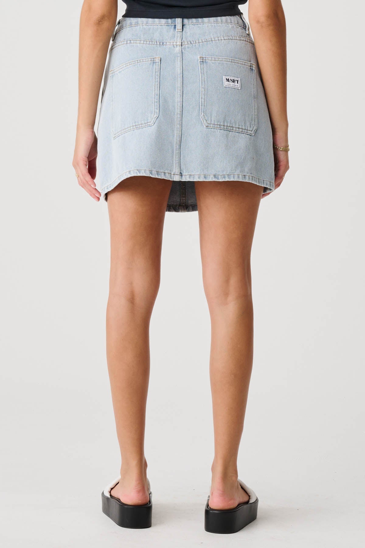 Heavenly People Mini Skirt - Washed Blue