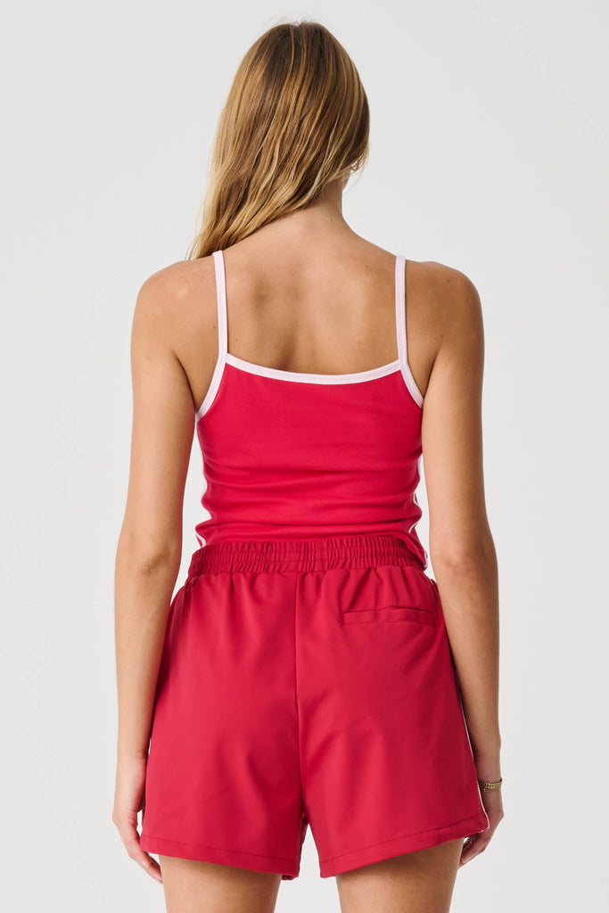 Devod Contrast Singlet - Cherry Red