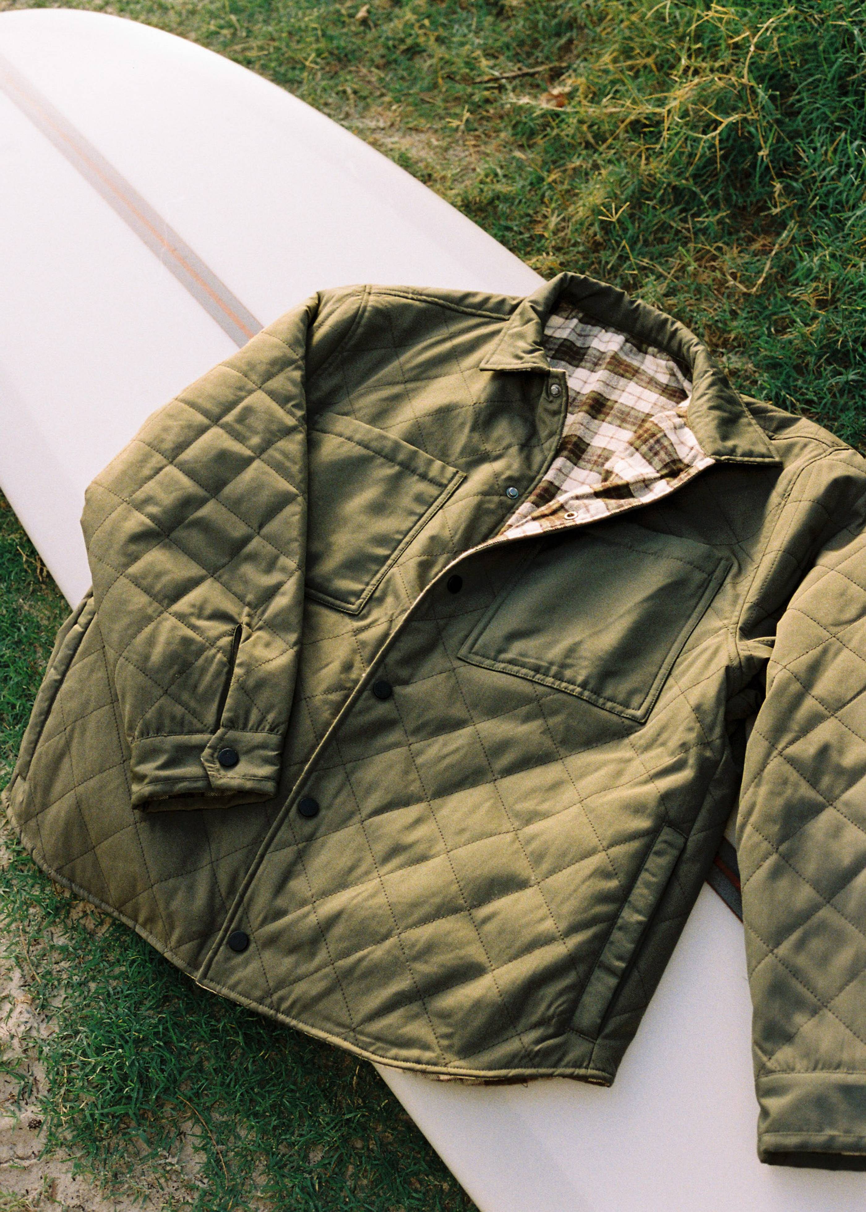 Reversible Quilted Jacket - Green Multi