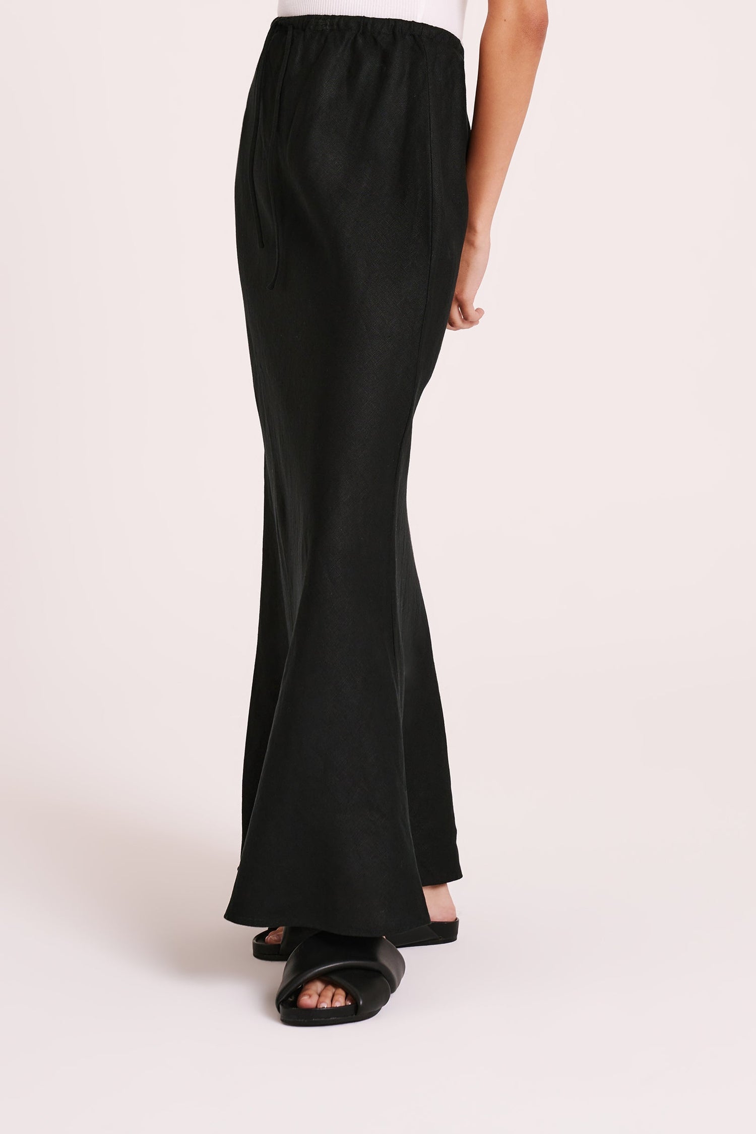 Amani Linen Skirt - Black