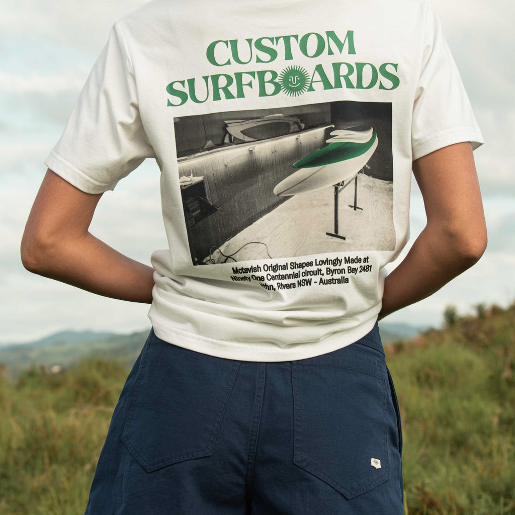 Custom Surfboards Tee - White