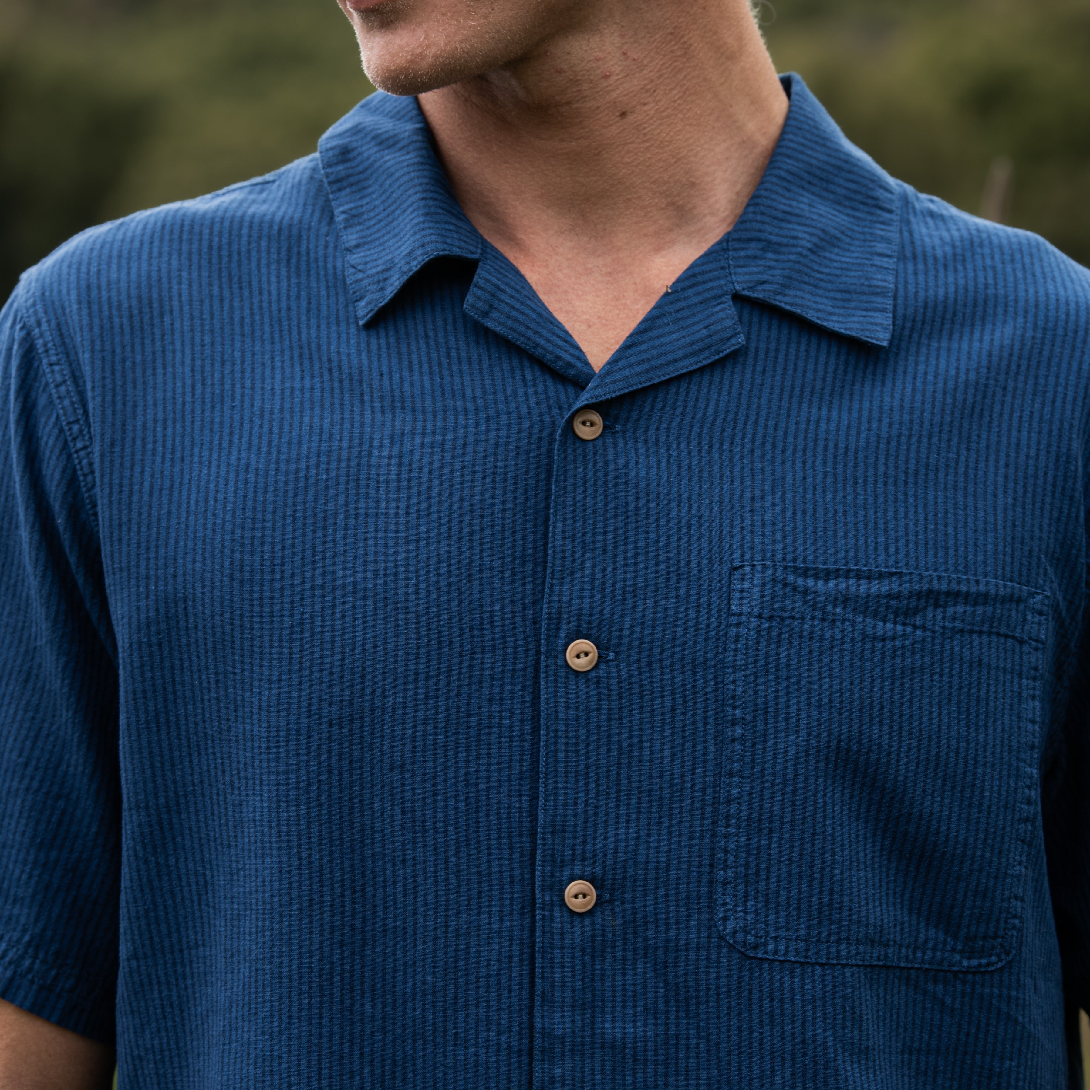 Hemp Stripe Shirt - Blue Multi