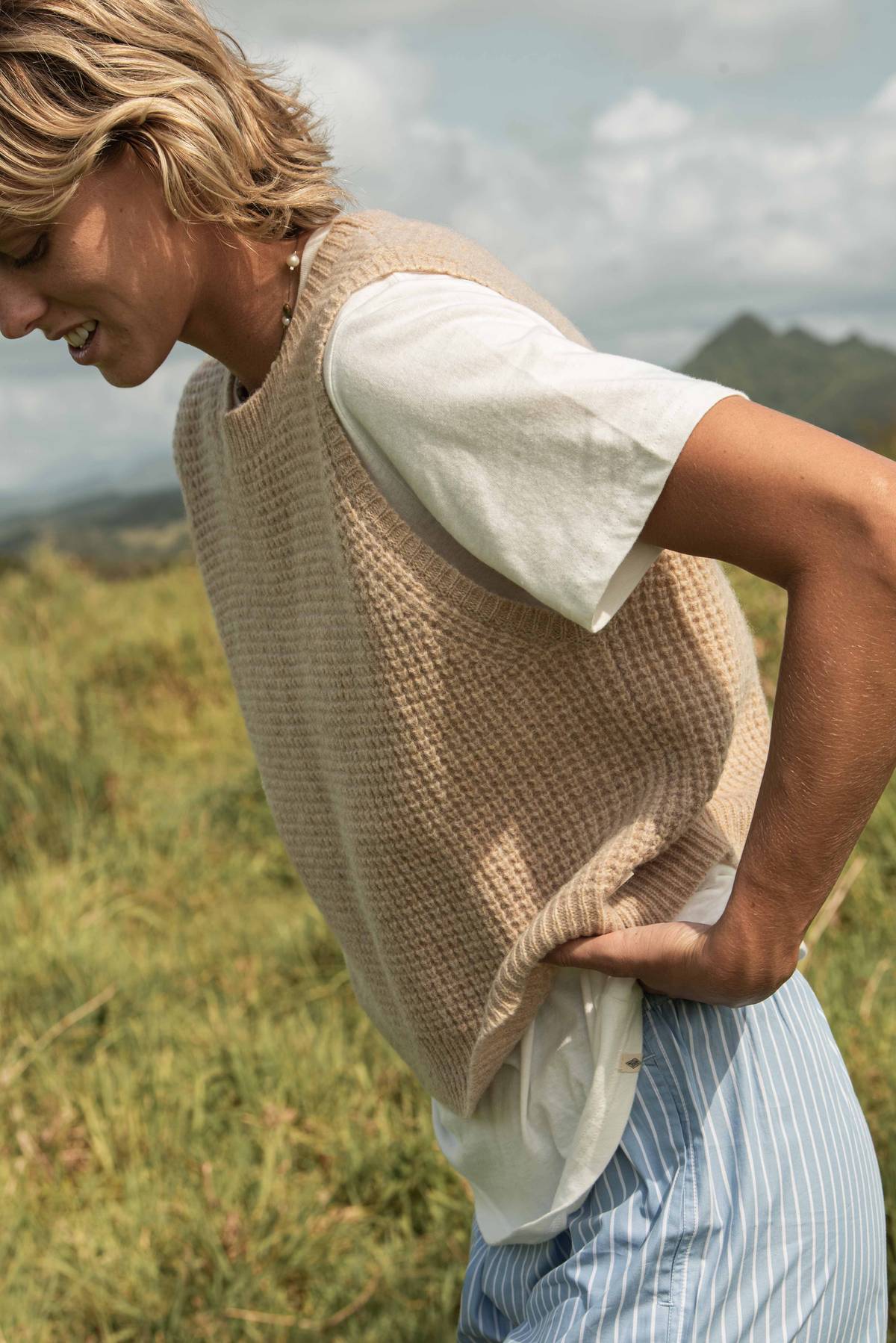 Knit Vest - Light Tan