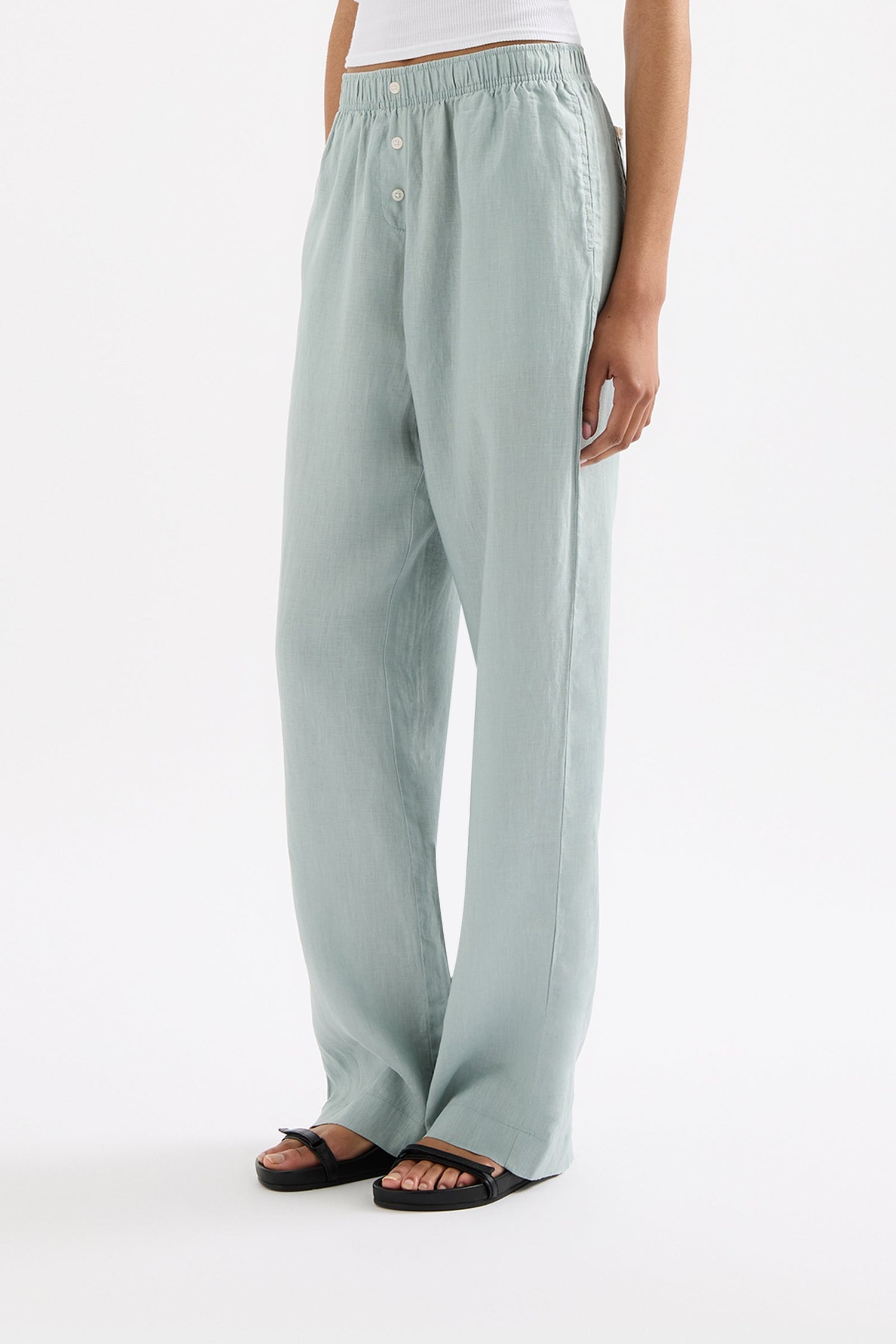 Lounge Linen Pant - Seafoam