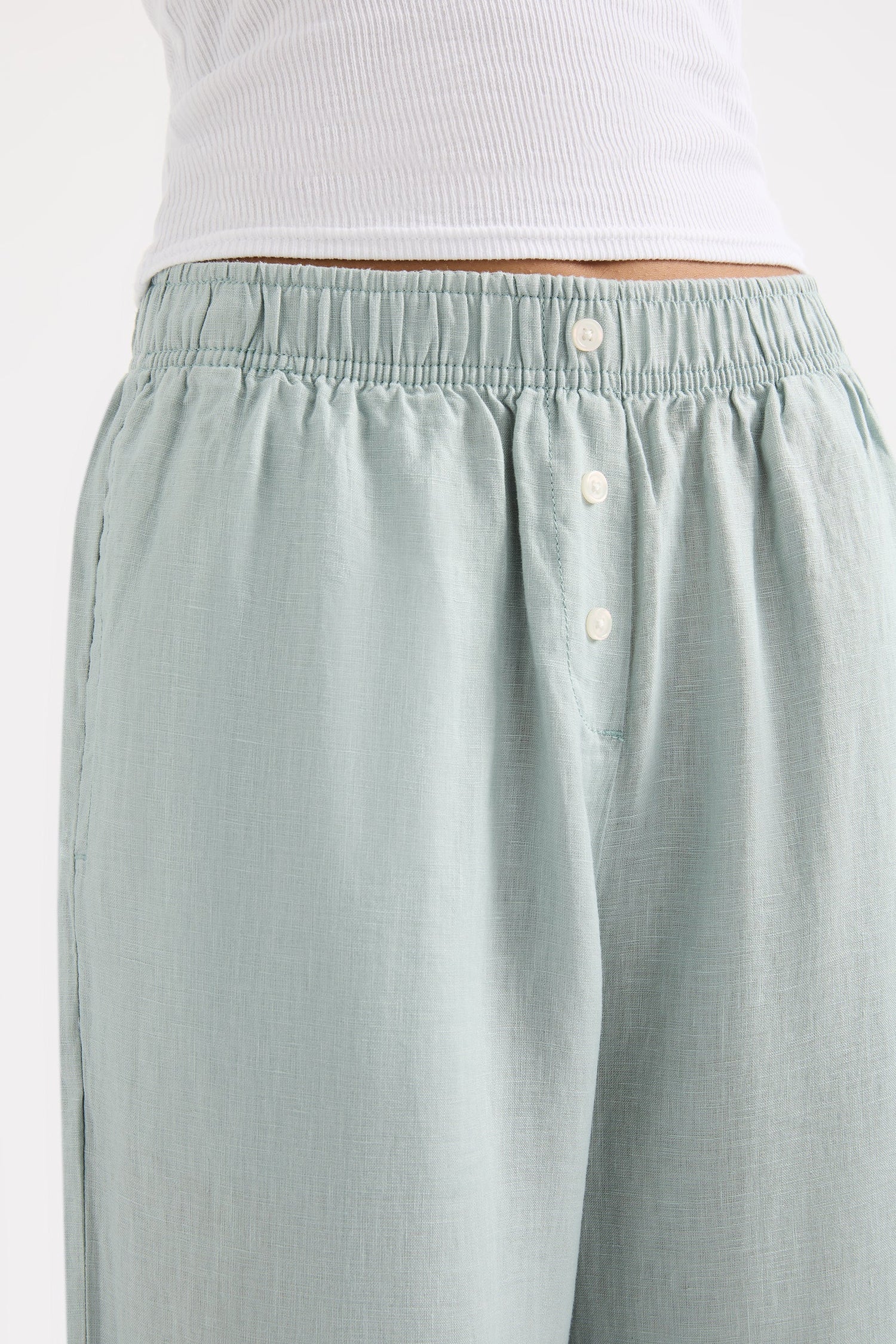 Lounge Linen Pant - Seafoam