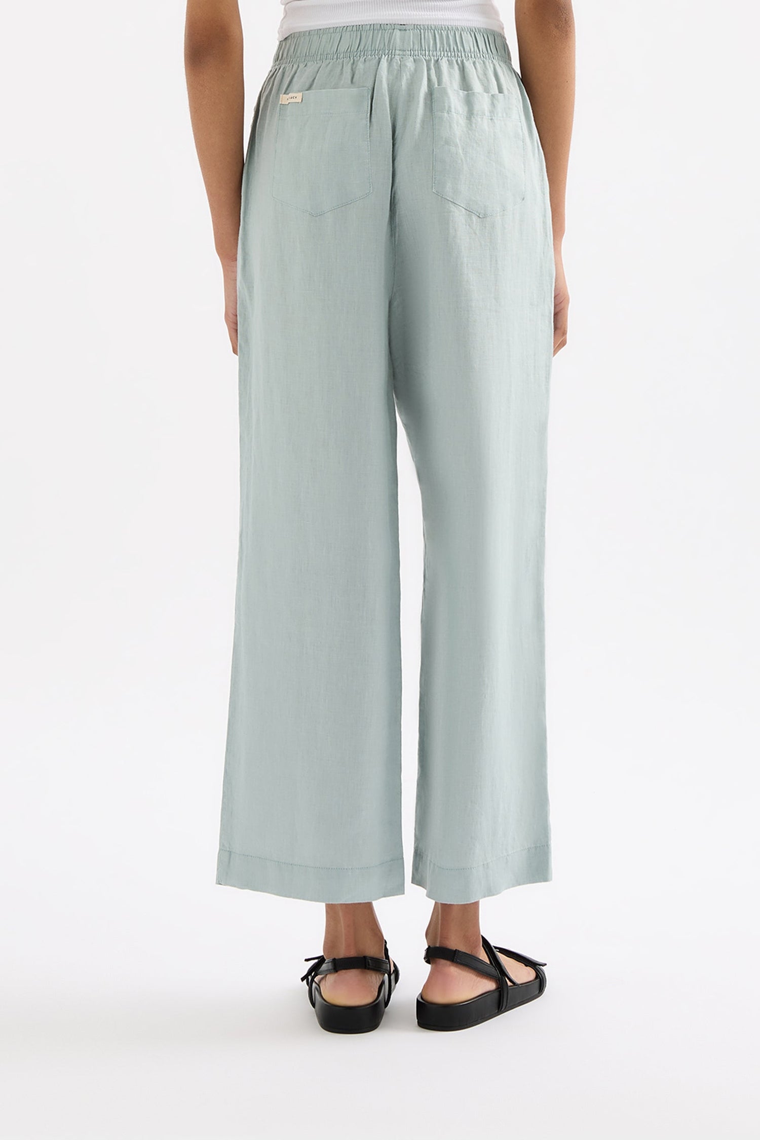 Lounge Linen Crop Pant - Seafoam