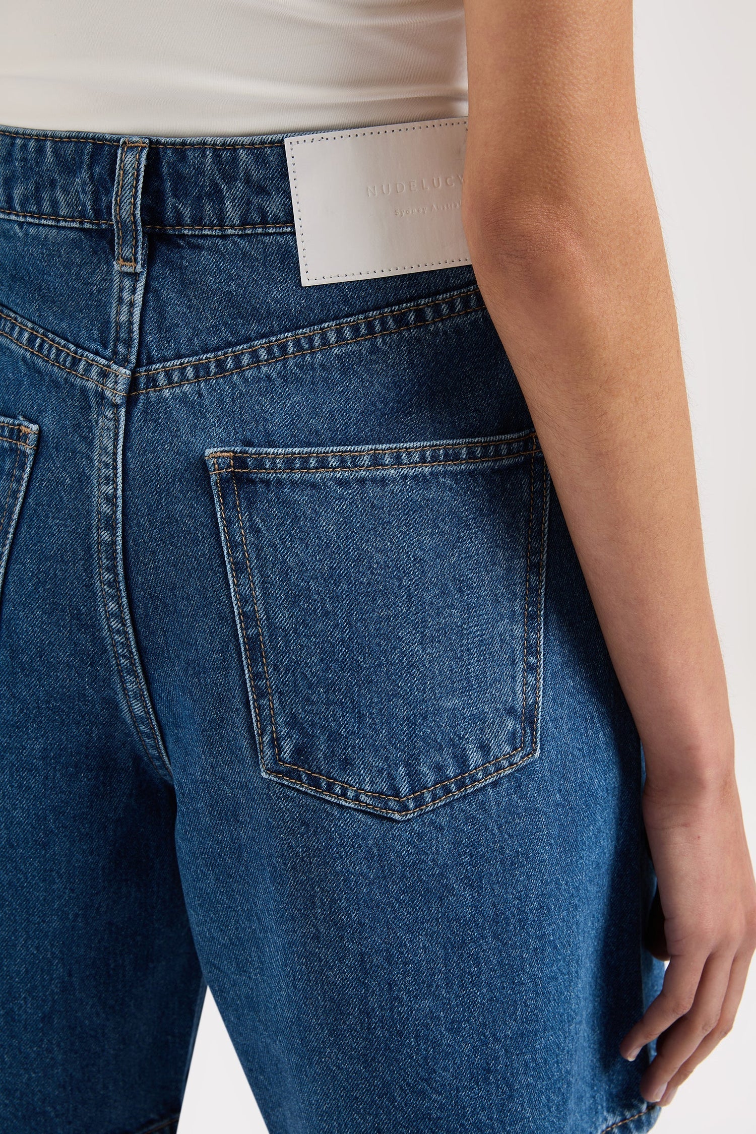 Organic Longline Denim Short - Vintage Blue