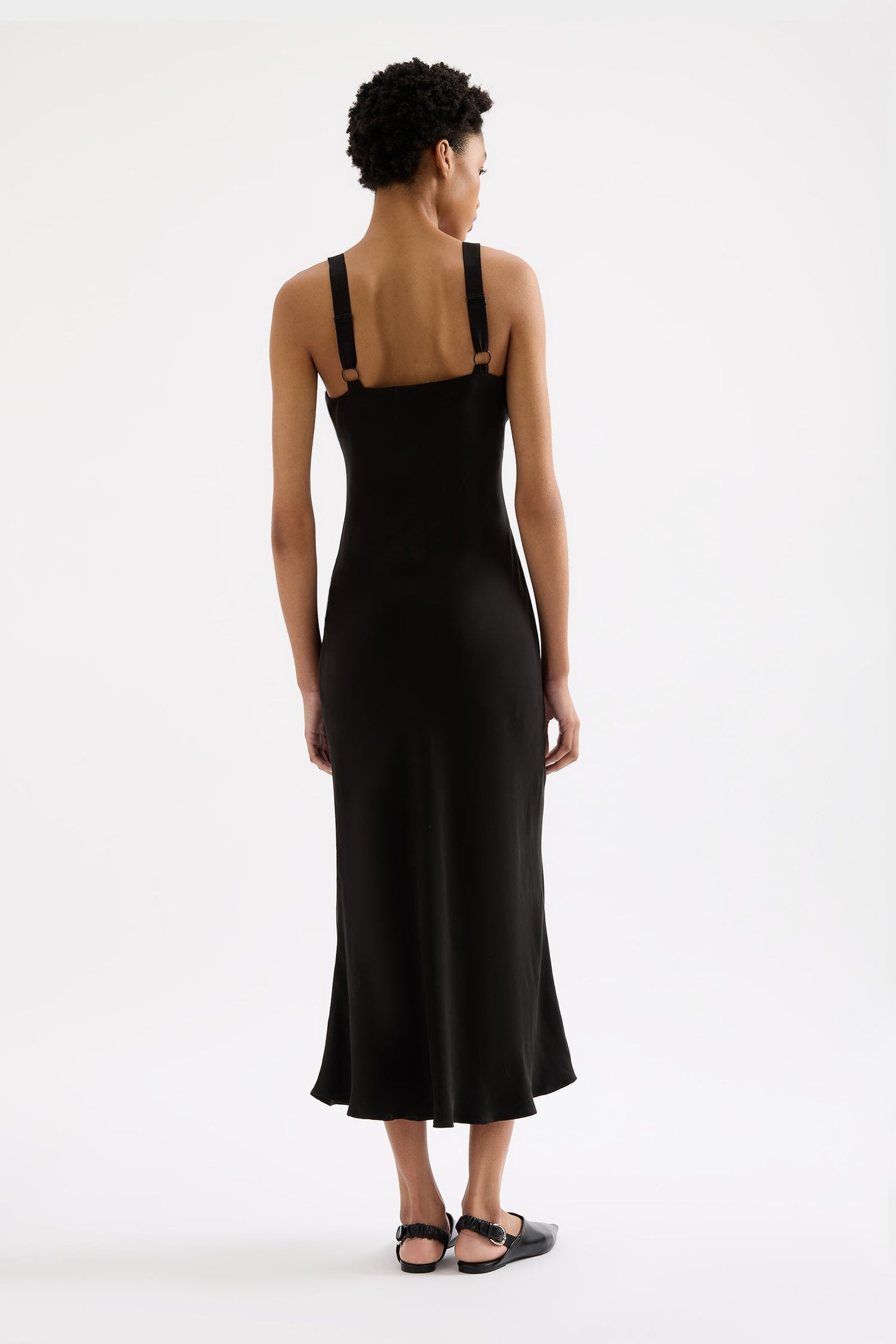 Ren Cupro Slip Dress - Black