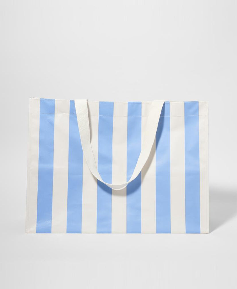 Carryall Beach Bag - Le Weekend Mid Blue Cream