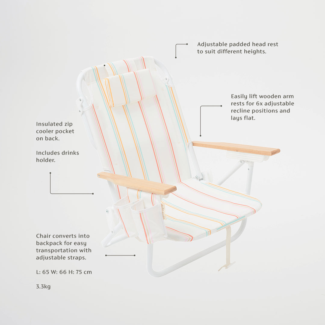 Luxe Beach Chair - Rio Sun Multi Stripe