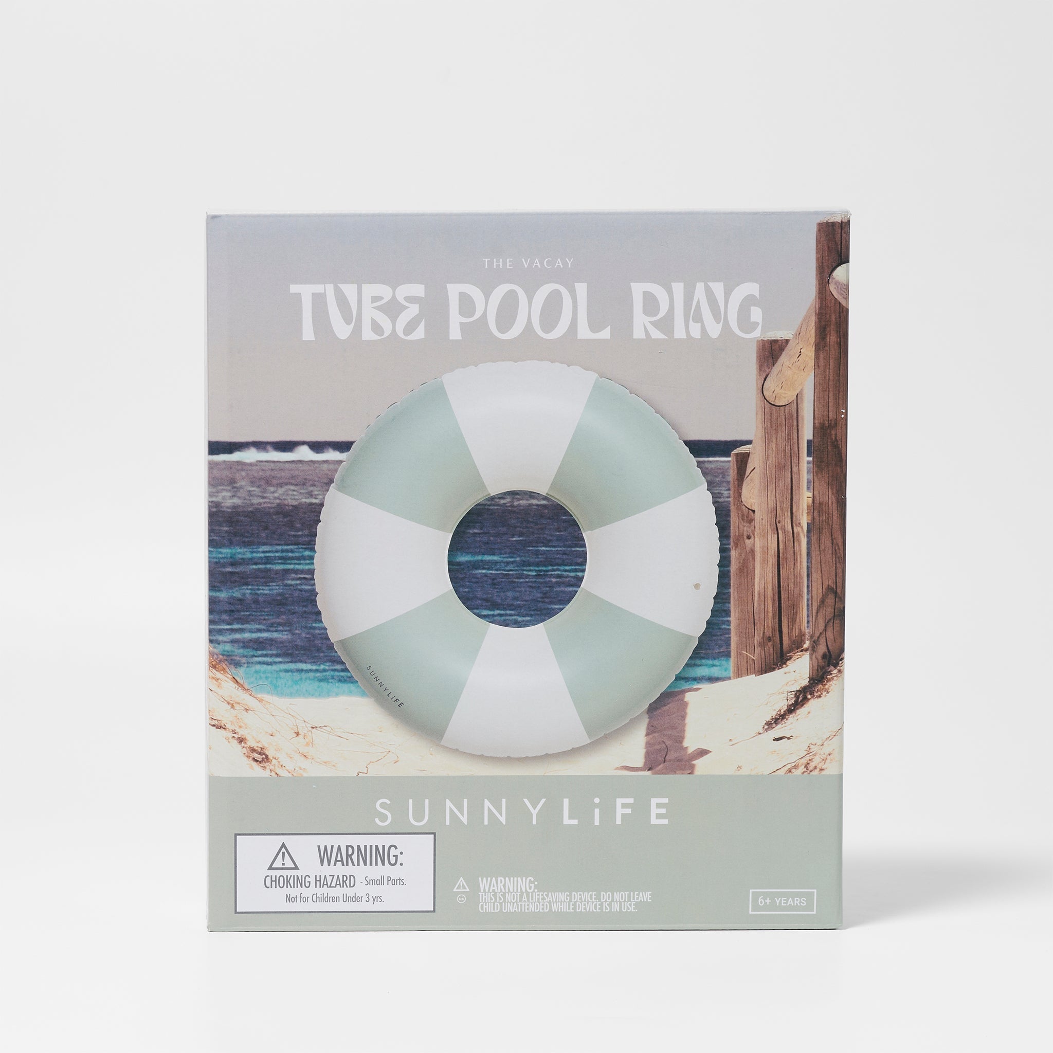 Tube Pool Ring - The Vacay Soft Olive Stripe