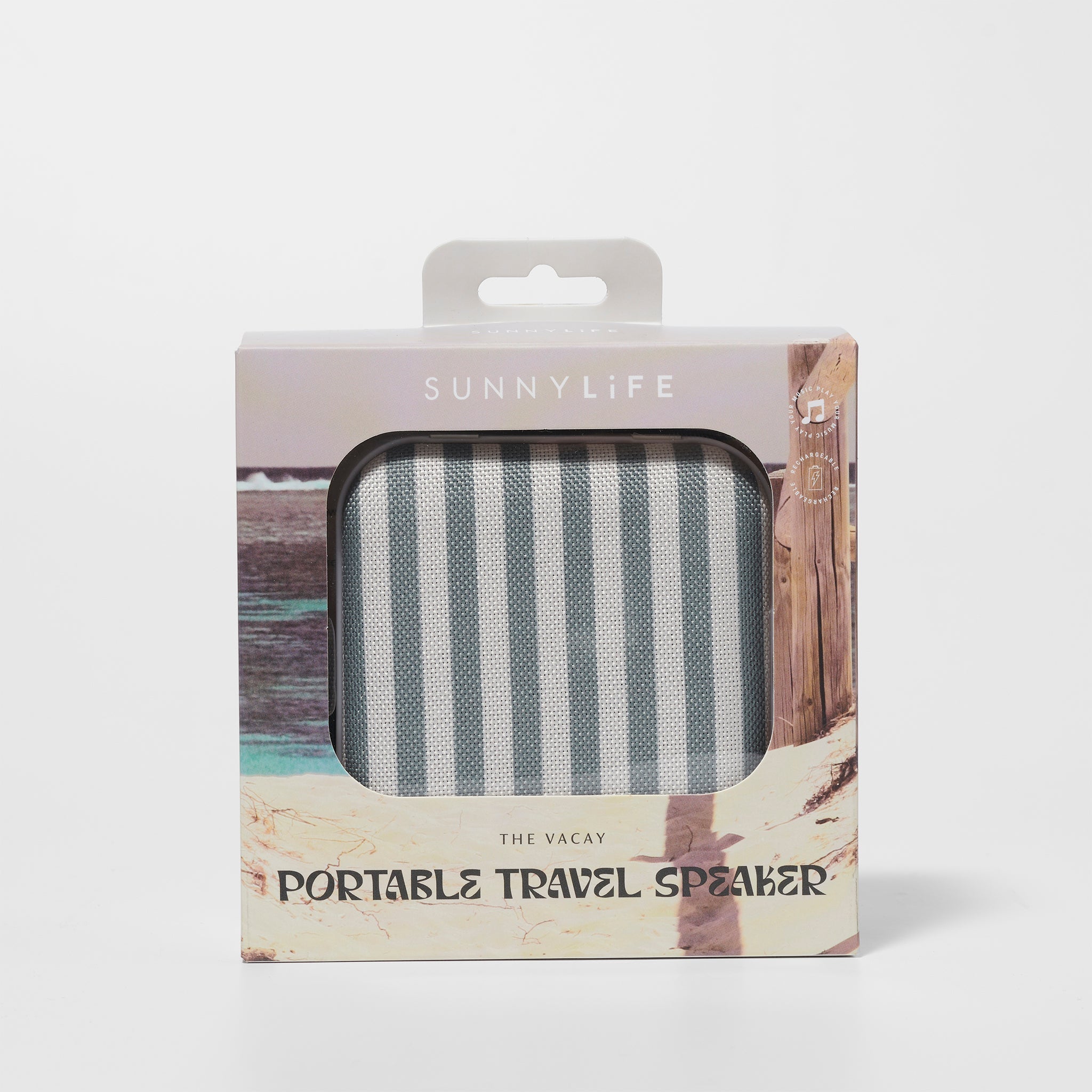 Portable Travel Speaker - The Vacay Olive Stripe