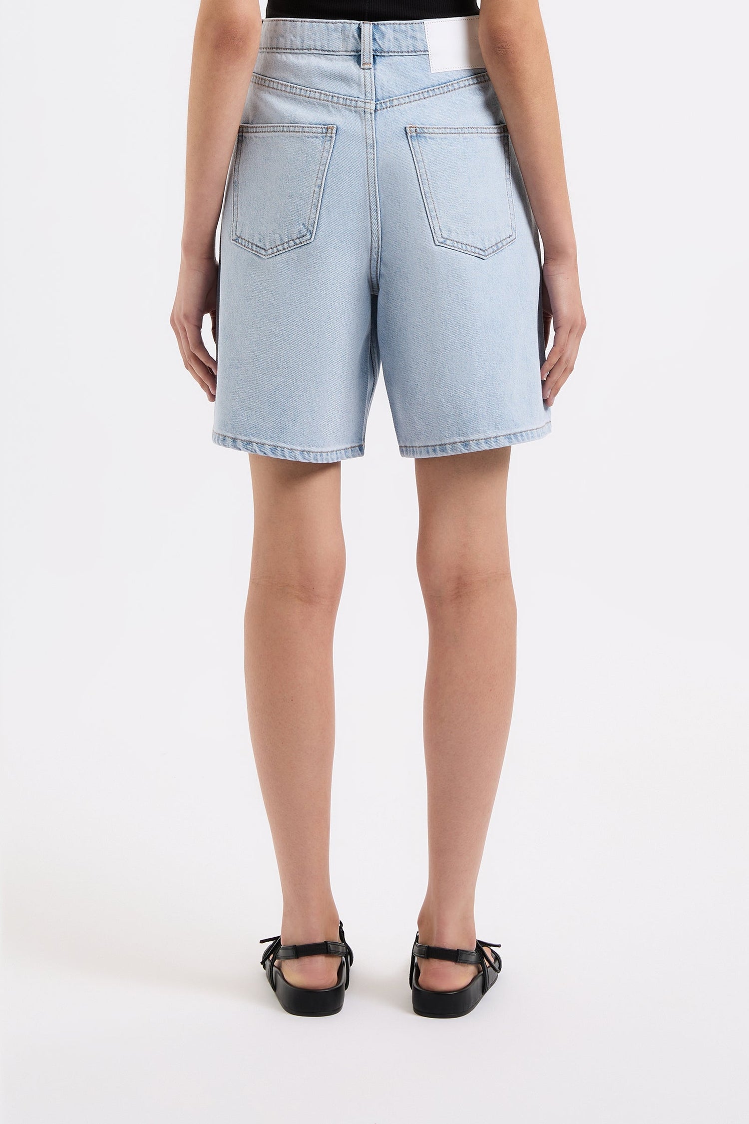 Organic Longline Denim Short - Clear Blue