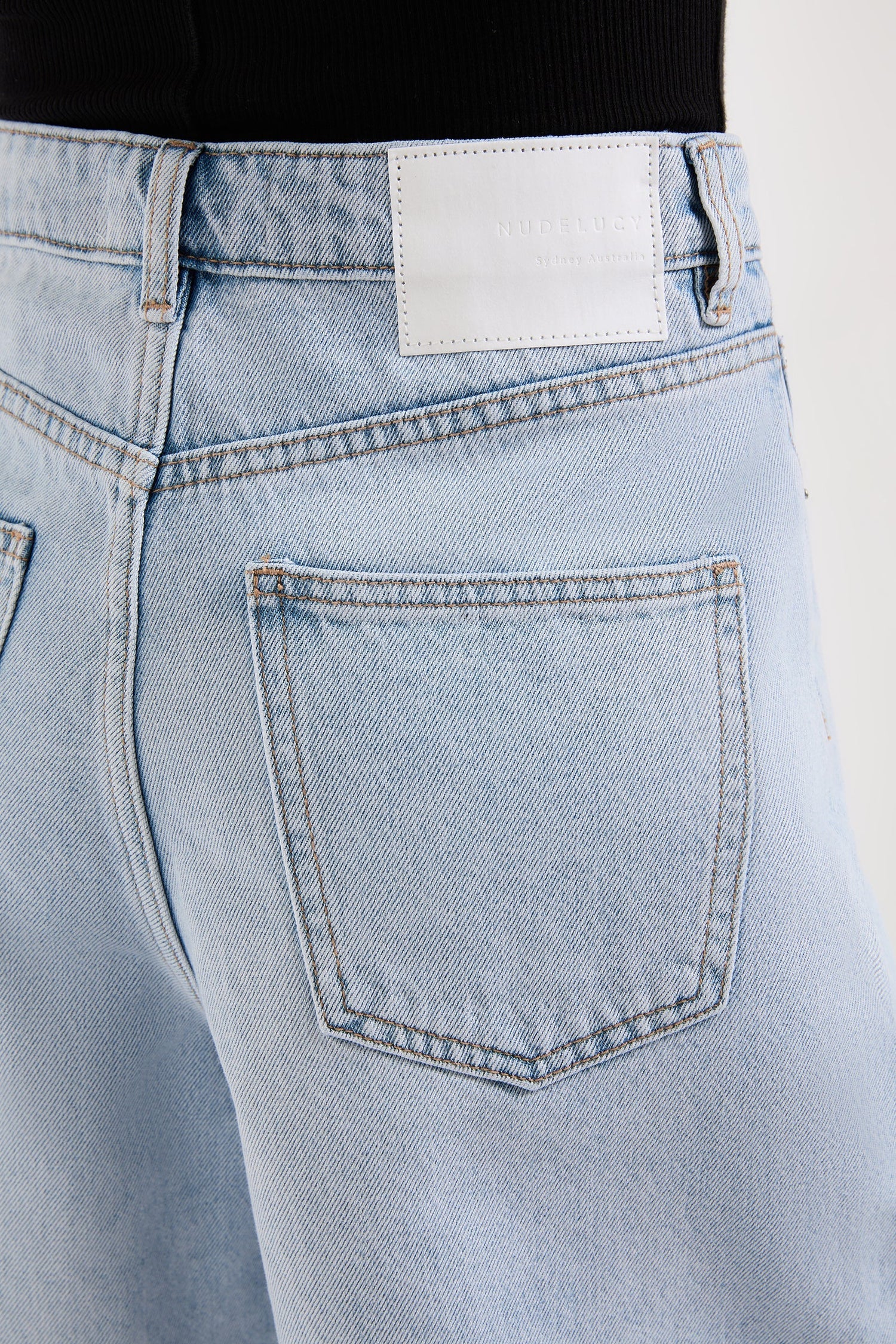 Organic Longline Denim Short - Clear Blue