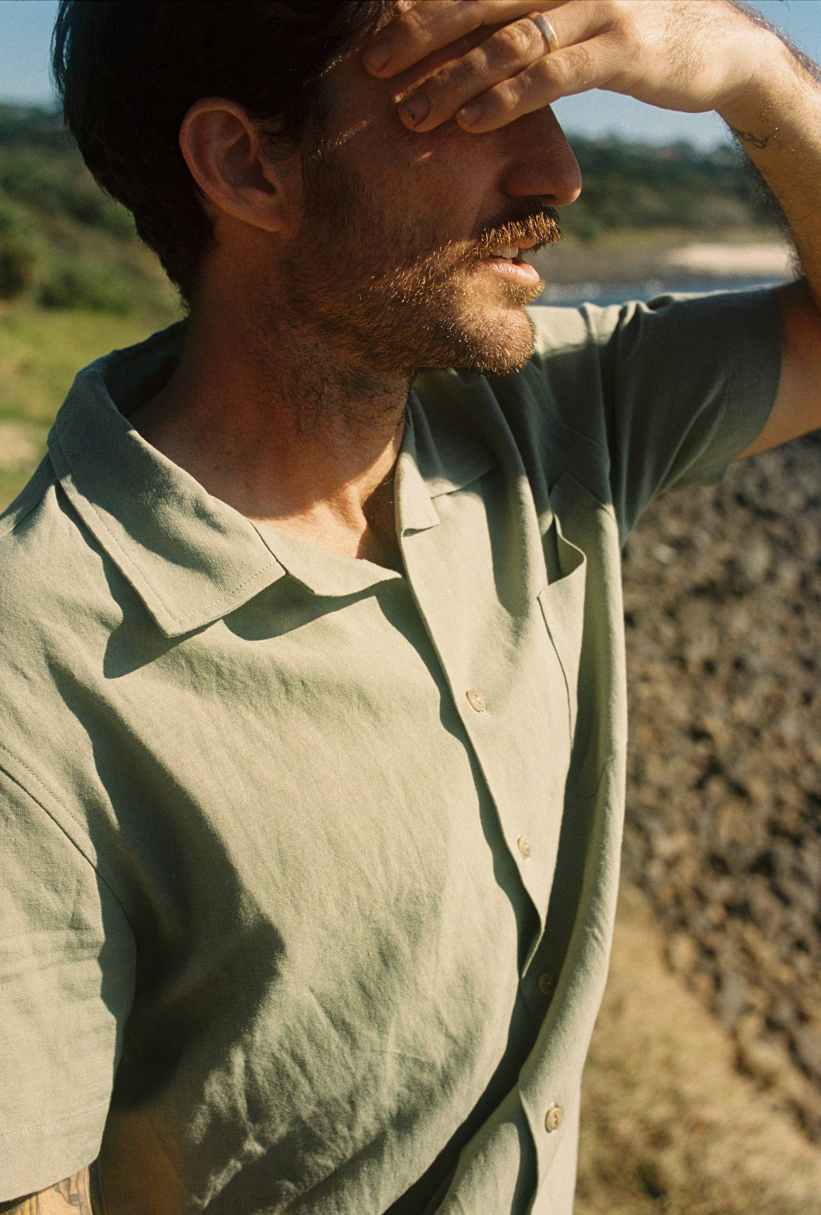 Sunset Linen Shirt - Sage