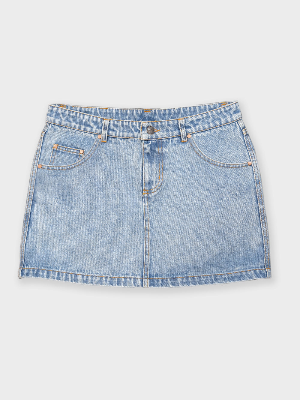 Hands Off Denim Skirt - Washed Blue