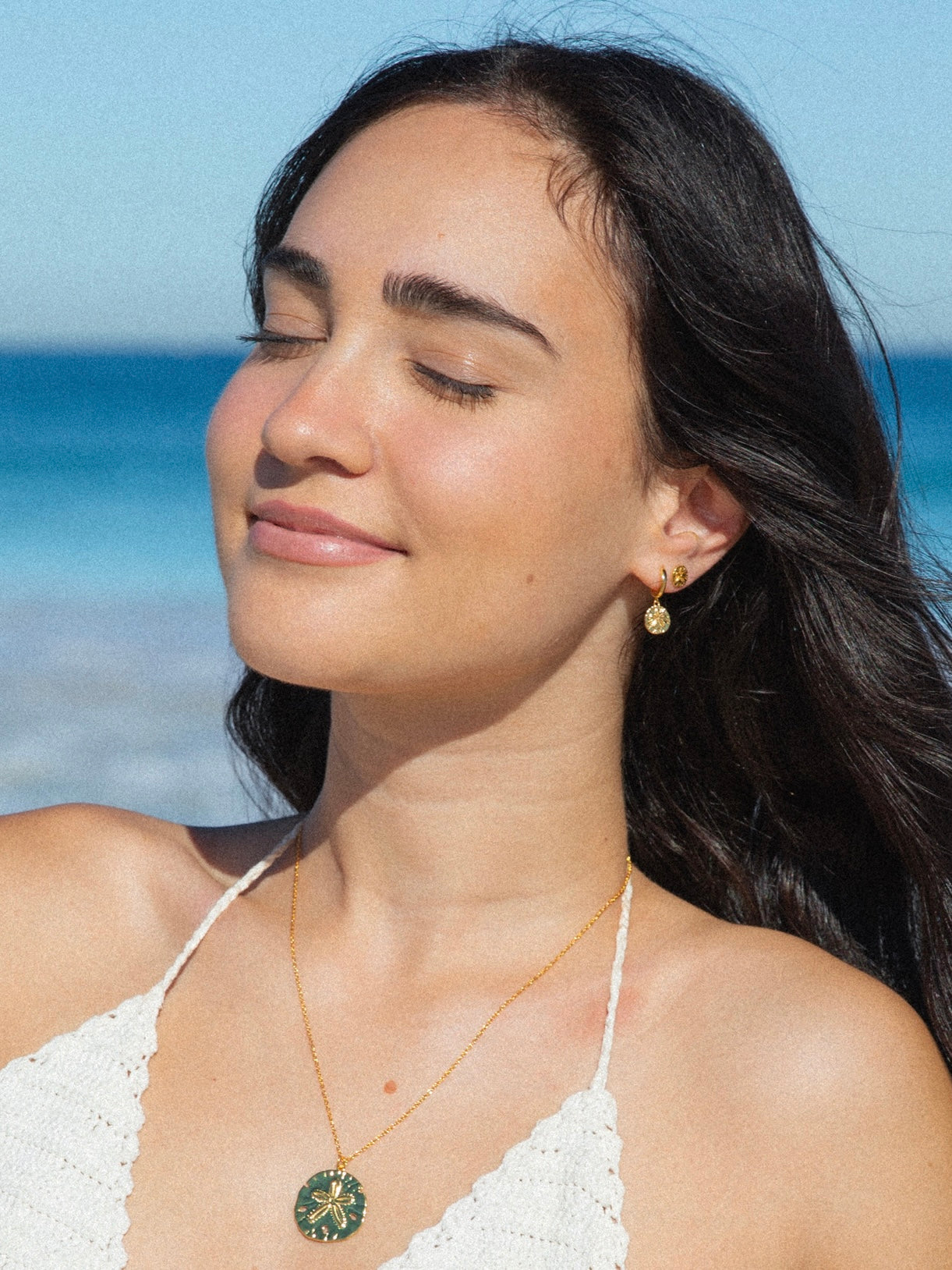 Sand Dollar Hoops - Gold Fill