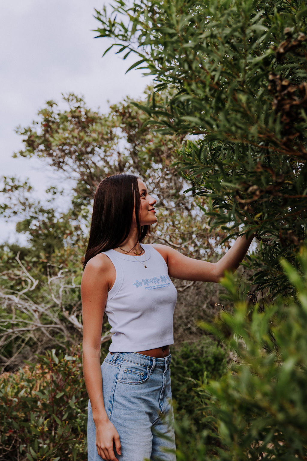 HIBISCUS OG LABEL CROPPED TANK WHITE