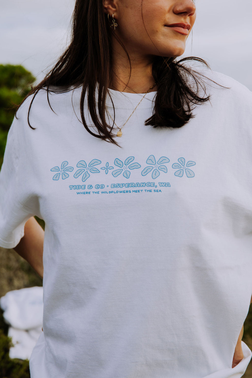 Native Hibiscus Unisex Tee - White