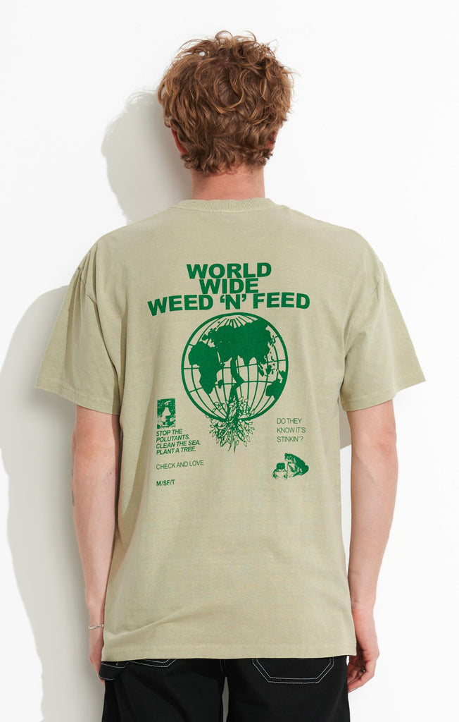 World Wide Weed 50-50 SS Tee - Pigment Moss Grey