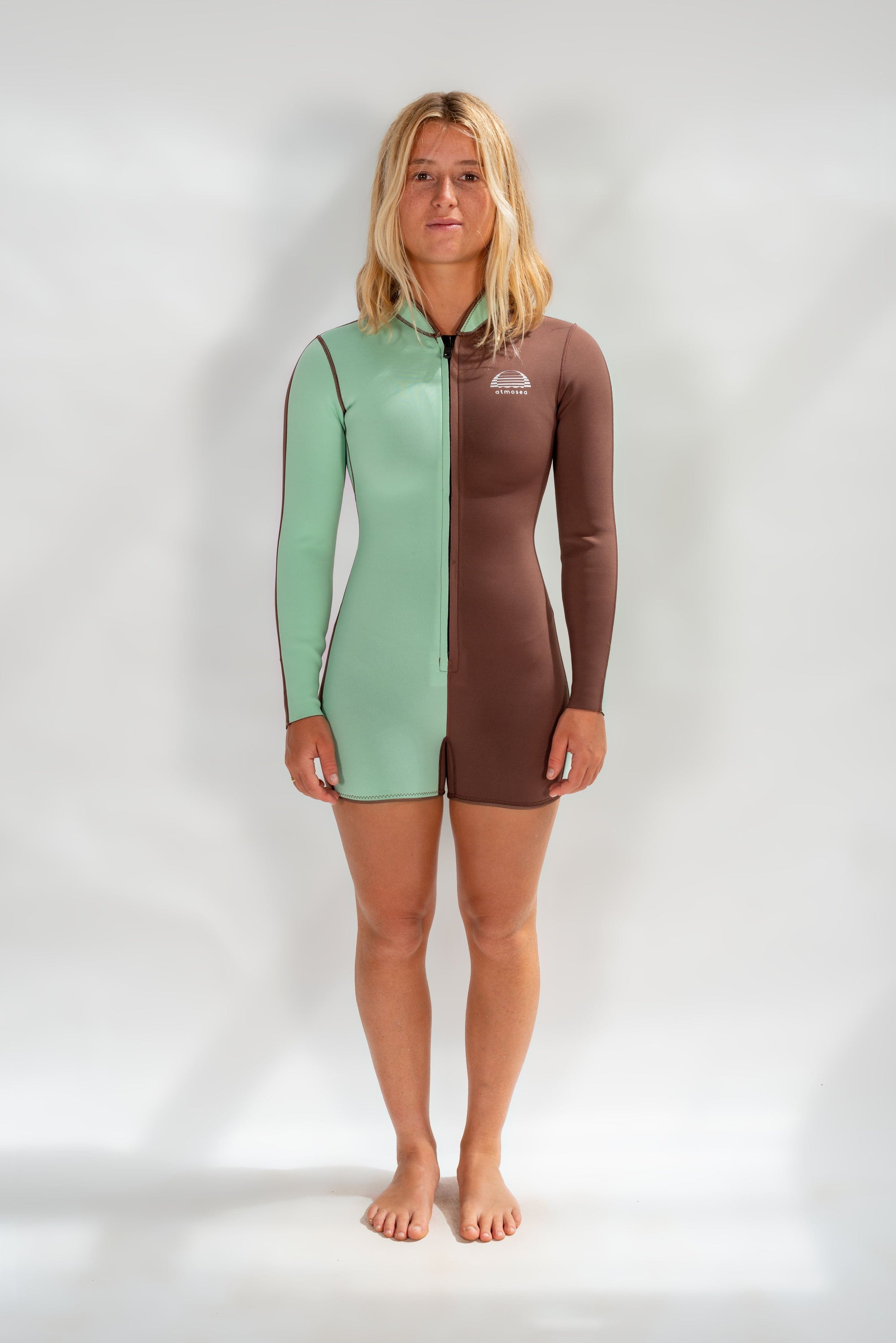 Front Zip Boyleg Springsuit - Mint Slice