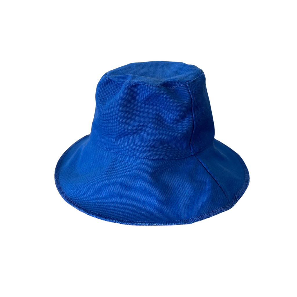 Canvas Hat Lined Hem - Vibrant Blue