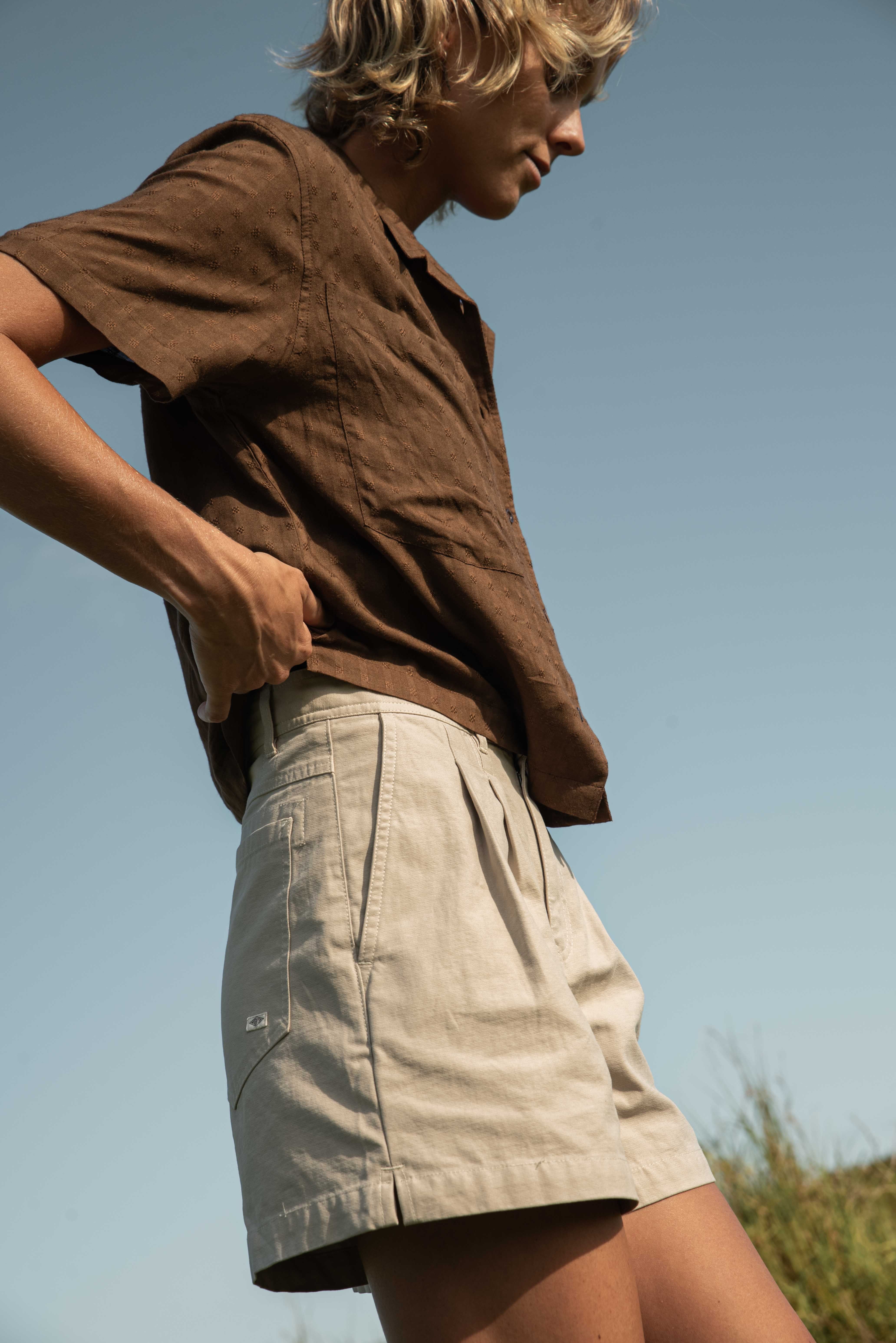 Aloe Vera Short Sleeve Shirt - Brown