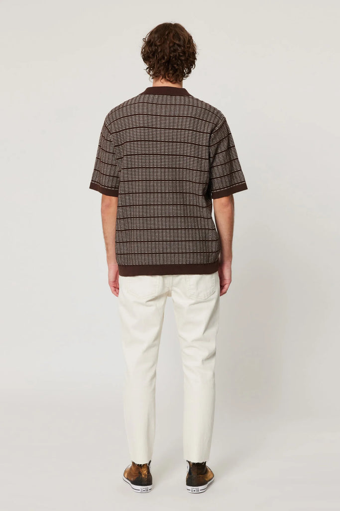 Textured Knit Shirt - Brown