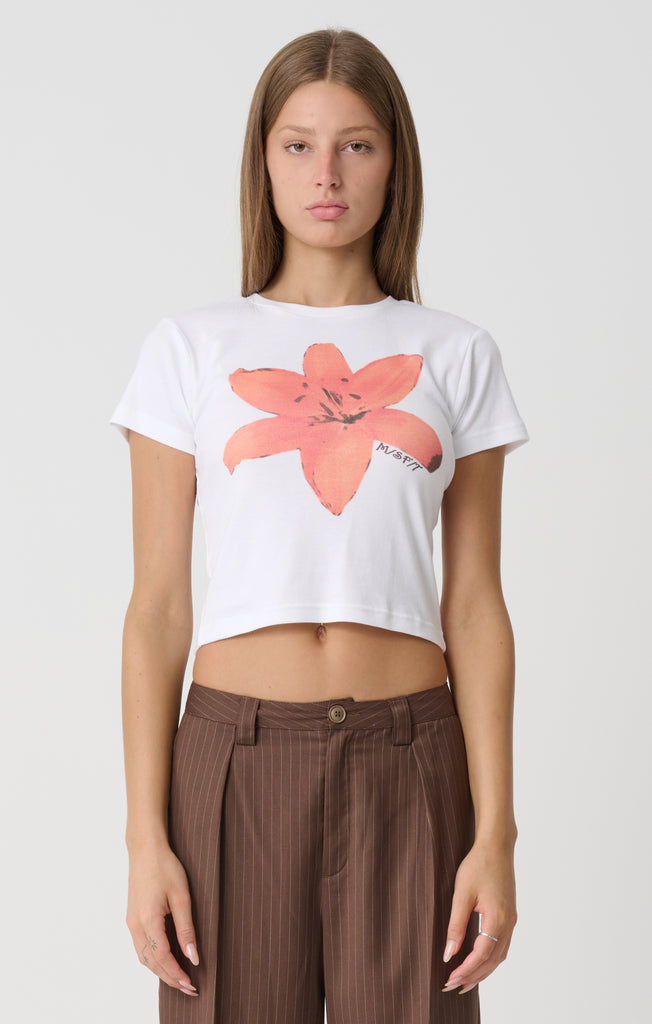 Darling Buds Rib Tee - White