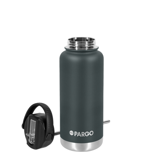 Tide & Co X Project Pargo Insulated Bottle w/ Straw Lid 950mL - BBQ Charcoal