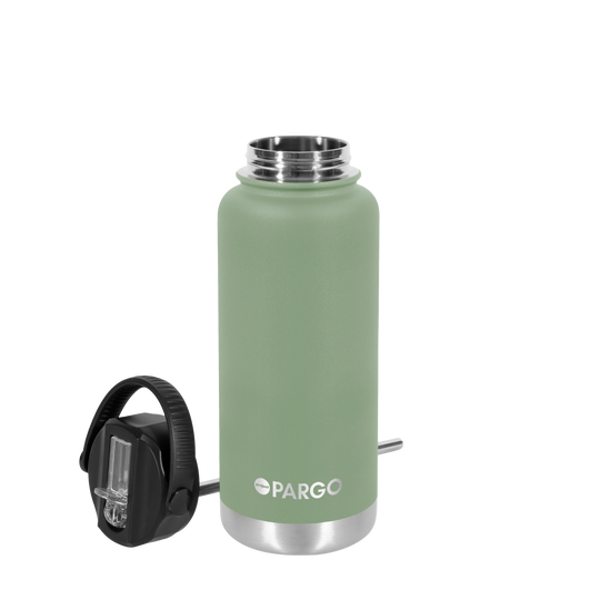 Tide & Co X Project Pargo Insulated Bottle w/ Straw Lid 950mL - Eucalypt Green