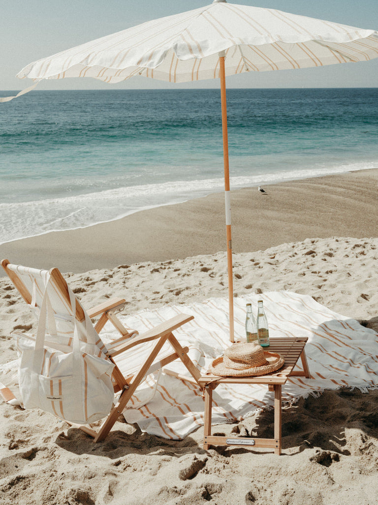 The Amalfi Umbrella - Sand Two Stripe