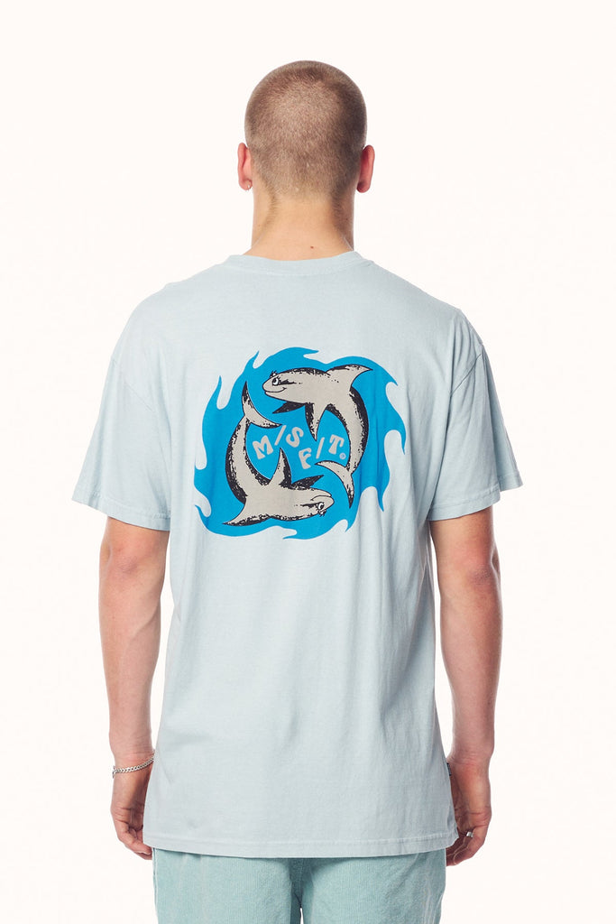 EXO DOLPHINS 50/50 SS TEE - PIGMENT CLOUD BLUE