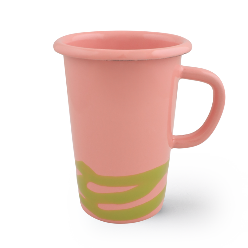 Primavera Latte Mug - Chartreuse on Rose